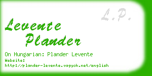 levente plander business card